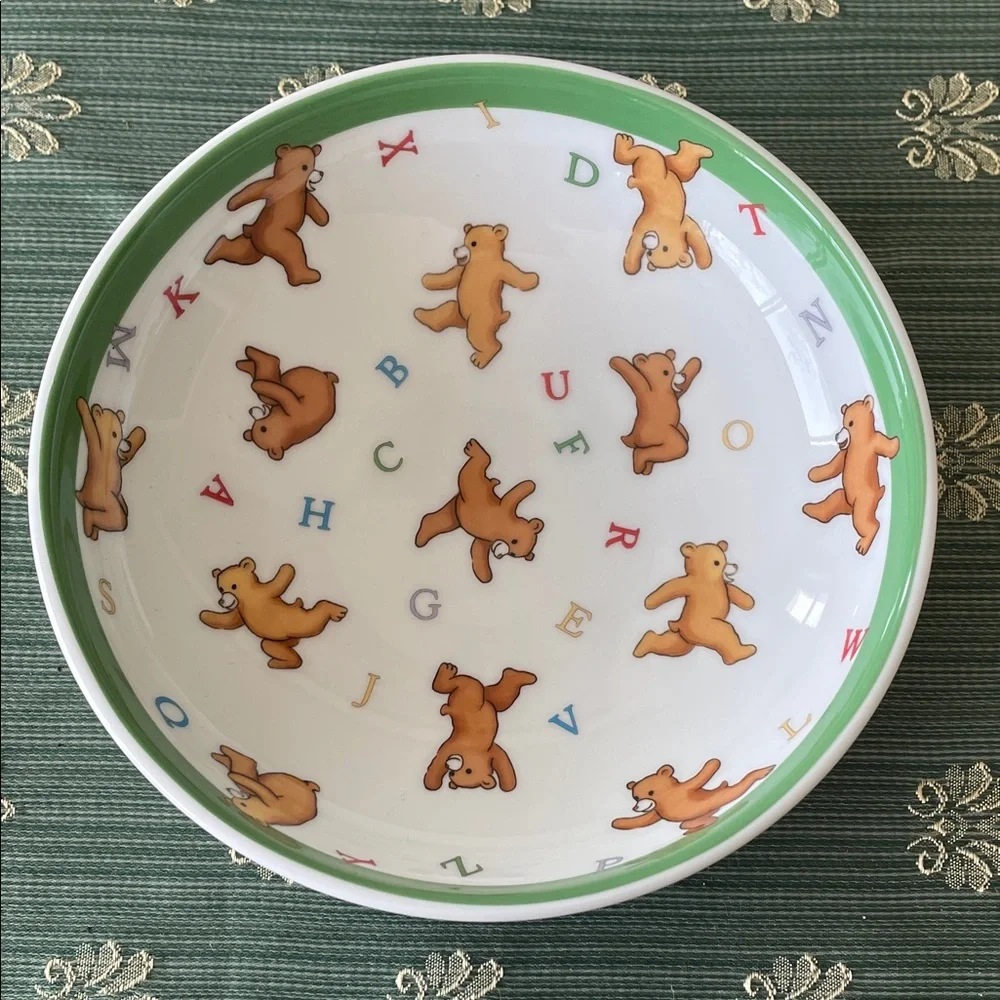 Tiffany & Co. Green and White Teddy Bear Party Plate